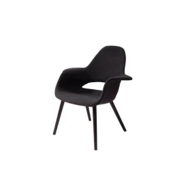 Vitra Stuhlsets|2er Set Stuhl Organic Chair Bezug Stoff Cosy Schwarz Gestell Esche Schwarz Mit Filzgleitern