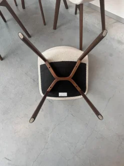 Fredericia Stuhlsets|6er Set Stuhl Pato Stoff Kvadrat Clay 0012 Grau Gestell Geräucherte Eiche Gebeizt Und Lackiert Mit Gleitern