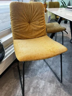 Raum.Freunde Stuhlsets|6er Set Stuhl Pelle Stoff Oxford 503 Senf Gelb Und 400 Gelb Untergestell Anthrazit Inklusive Gleiter