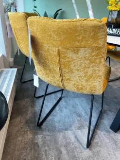 Raum.Freunde Stuhlsets|6er Set Stuhl Pelle Stoff Oxford 503 Senf Gelb Und 400 Gelb Untergestell Anthrazit Inklusive Gleiter