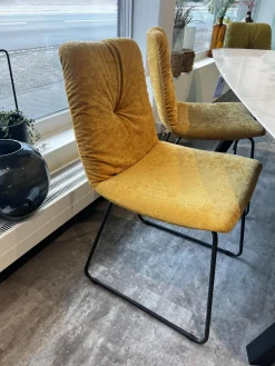 Raum.Freunde Stuhlsets|6er Set Stuhl Pelle Stoff Oxford 503 Senf Gelb Und 400 Gelb Untergestell Anthrazit Inklusive Gleiter