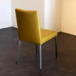 Bree's New World Stuhlsets|4er Set Stuhl Penthouse Leder Gelb Gestell Silber