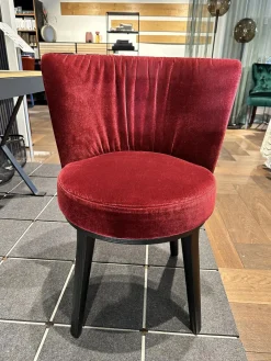 Bielefelder Werkstätten Stuhlsets|2er Set Stuhl Polo Cocktail Stoff Emilia BW1762 B Rot Holzgestell Massiv Esche Schwarz Gebeizt