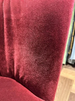 Bielefelder Werkstätten Stuhlsets|2er Set Stuhl Polo Cocktail Stoff Emilia BW1762 B Rot Holzgestell Massiv Esche Schwarz Gebeizt