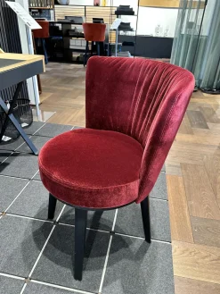 Bielefelder Werkstätten Stuhlsets|2er Set Stuhl Polo Cocktail Stoff Emilia BW1762 B Rot Holzgestell Massiv Esche Schwarz Gebeizt