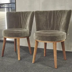 Bielefelder Werkstätten Stuhlsets|2er Set Stuhl Polo Cocktail Stoff Emilia B-121 Untergestell Nussbaum Geölt Mit Drehfunktion Und Rückholmechanik