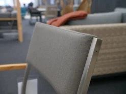 Zebra Gartenstühle|8er Set Stuhl Quadux Stoff Sunbrella Smoke 7001 Gestell Edelstahl