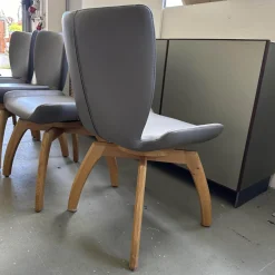 Scholtissek Stuhlsets|4er Set Stuhl Rasant Leder 2 03 Elephant Grau Gestell Knorrige Eiche Natur Geölt Inklusive Drehfunktion Mit Rückholfunktion