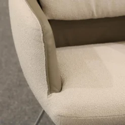 Koinor Stuhlsets|4er Set Stuhl S 1217 Stoff Grace 23 Grau Leder B Bonito Marmo Braun Gestell Nickel Satiniert