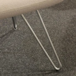 Koinor Stuhlsets|4er Set Stuhl S 1217 Stoff Grace 23 Grau Leder B Bonito Marmo Braun Gestell Nickel Satiniert