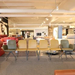 Hülsta Stuhlsets|6er Set Stuhl S1000 Leder Senf Gelb Und Leder Grün Gestell Pulverbeschichtet Anthrazit