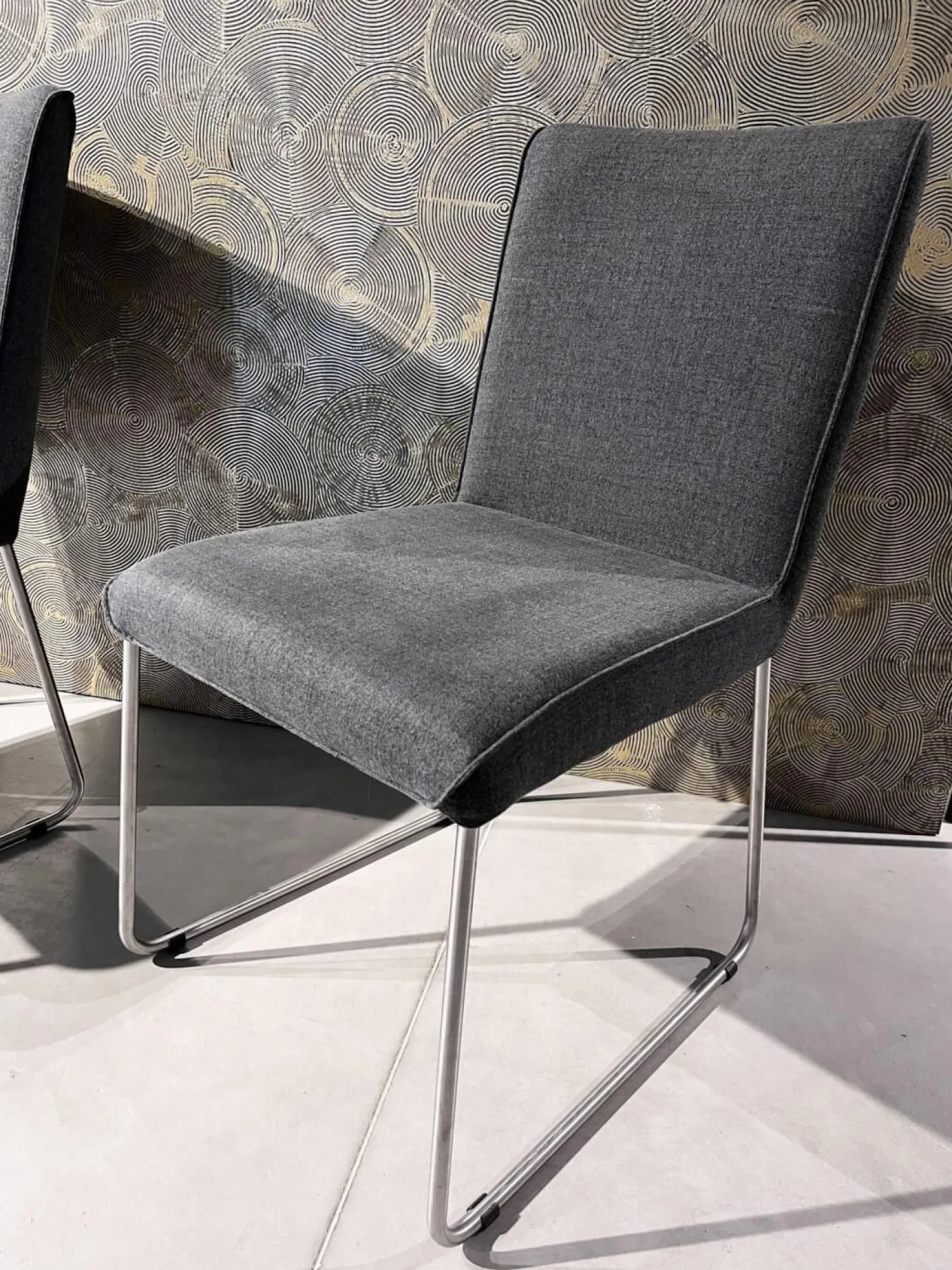 Hülsta Stuhlsets|2er Set Stuhl S21 Now Stoff S281 Anthrazit Gestell Metall Verchromt