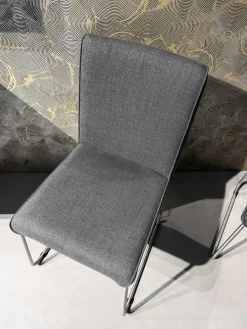 Hülsta Stuhlsets|2er Set Stuhl S21 Now Stoff S281 Anthrazit Gestell Metall Verchromt