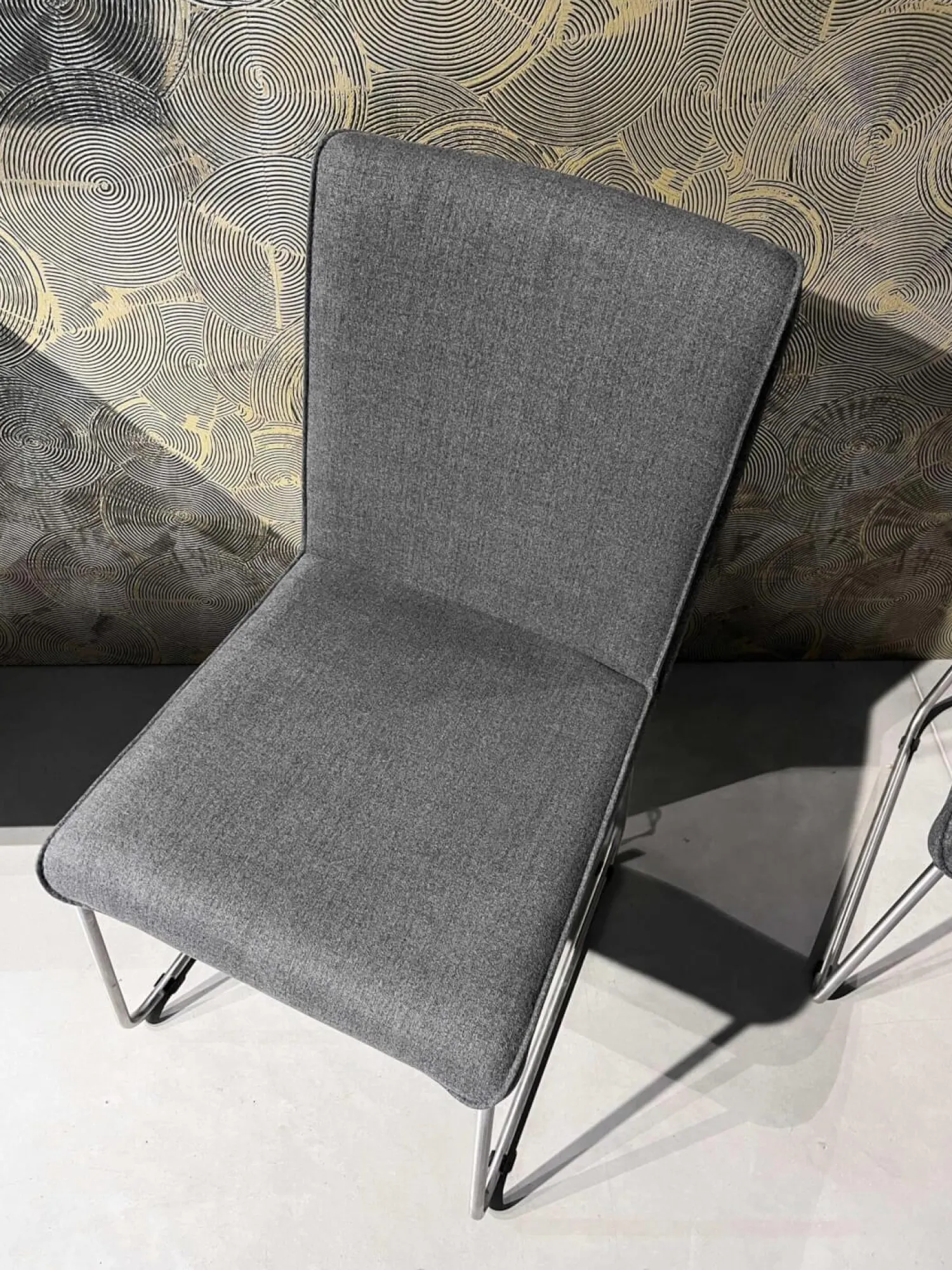 Hülsta Stuhlsets|2er Set Stuhl S21 Now Stoff S281 Anthrazit Gestell Metall Verchromt