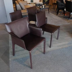 Walter Knoll Stuhlsets|4er Set Stuhl Saddle Chair Leder Saddle Braun 2 Stühle Mit 2 Stühle Ohne Armlehne