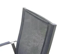 Niehoff Stuhlsets|4er Set Stuhl Scalea Hochlehner Outdoor Textillene Silbergrau Armlehnen Aluminium Schwarz Gestell Edelstahl Gebürstet