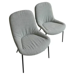Walter Knoll Stuhlsets|2er Set Stuhl Sheru Stoff Gaia 7891 Platin Grau 4 Bein Untergestell Matt Pulverbeschichtet Schwarz