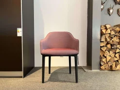 Vitra Stuhlsets|4er Set Stuhl Softshell Chair Bezug Stoff Plano 16 Dunkelrot Vierbein Gestell Basic Dark 20 Schwarz