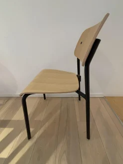 Fermob Stuhlsets|2er Set Stuhl Studie Eichenholz Furniert Gestell Aluminiumrohr Schwarz