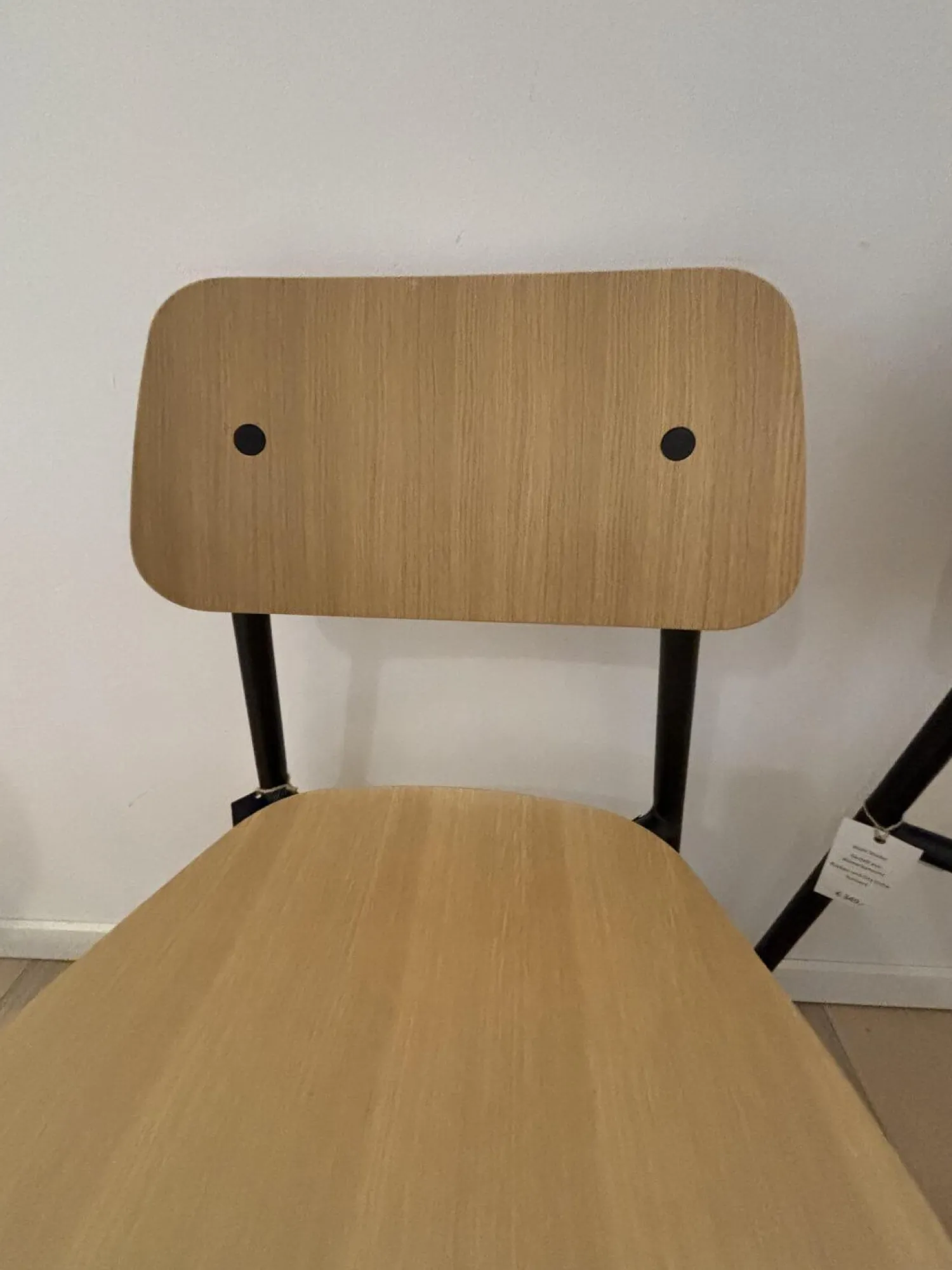 Fermob Stuhlsets|2er Set Stuhl Studie Eichenholz Furniert Gestell Aluminiumrohr Schwarz