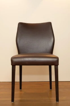 Wittmann Stuhlsets|2er Set Stuhl Toga Leder Genuin Mokka Braun Füße Buche Wenge Gebeizt