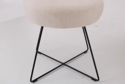 Werther Stuhlsets|3er Set Stuhl Trick Stoff U2382G Weiß Beige Gestell Draht Schwarz Inklusive Drehbeschlag