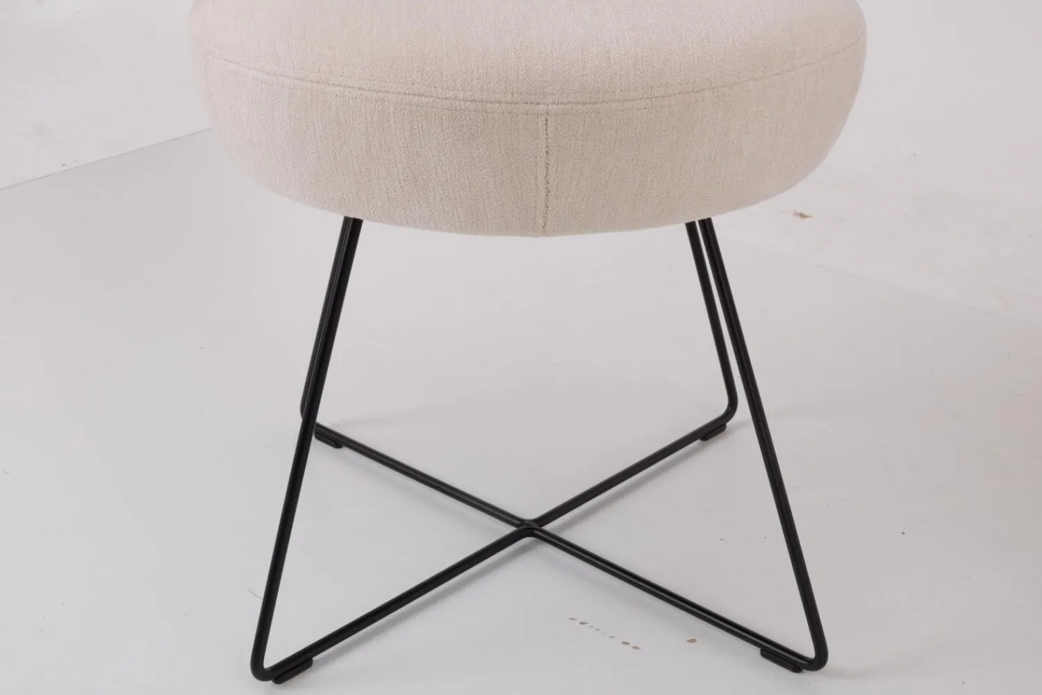 Werther Stuhlsets|3er Set Stuhl Trick Stoff U2382G Weiß Beige Gestell Draht Schwarz Inklusive Drehbeschlag