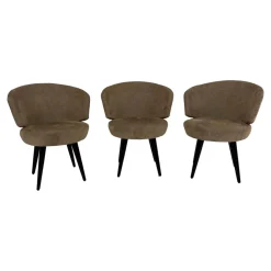 Werther Stuhlsets|3er Set Stuhl Trick XL Bezug Stoff U9999T Divan Braun Grau Holzuntergestell Schwarz Gebeizt Mit Drehbeschlag Einmal Mit Rückstellfunktion