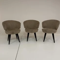 Werther Stuhlsets|3er Set Stuhl Trick XL Bezug Stoff U9999T Divan Braun Grau Holzuntergestell Schwarz Gebeizt Mit Drehbeschlag Einmal Mit Rückstellfunktion