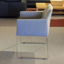 Violetta Stuhlsets|4er Set Stuhl Trient Stoff 10 113 London Dess Milchkaffe Grau Weiß Gestell Chrom Glanz