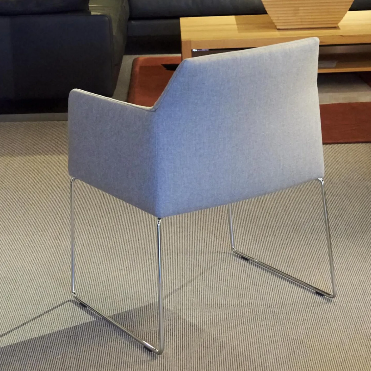 Violetta Stuhlsets|4er Set Stuhl Trient Stoff 10 113 London Dess Milchkaffe Grau Weiß Gestell Chrom Glanz