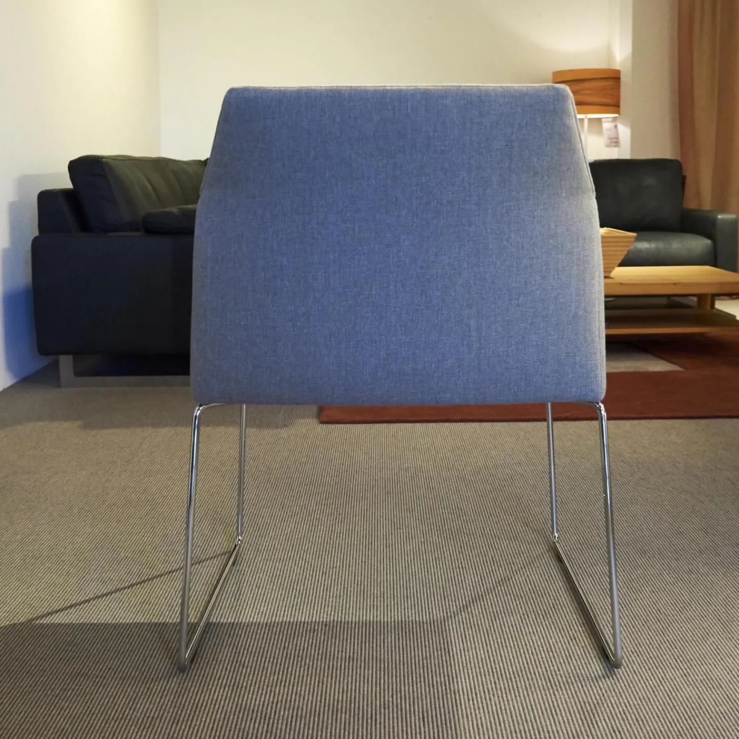 Violetta Stuhlsets|4er Set Stuhl Trient Stoff 10 113 London Dess Milchkaffe Grau Weiß Gestell Chrom Glanz