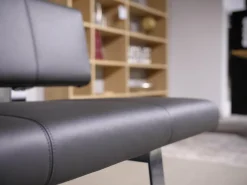 Bacher Stuhlsets|3er Set Stuhl Und Essbank Mirado Leder 1024 Anthrazit Gestell Flachstahl Verchromt