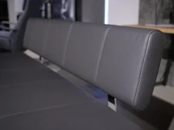 Bacher Stuhlsets|3er Set Stuhl Und Essbank Mirado Leder 1024 Anthrazit Gestell Flachstahl Verchromt