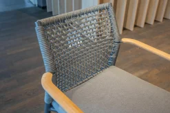 Solpuri Gartenstühle|2er Set Stuhl Vera Outdoor Stoff Bombay Hellgrau Gestell Aluminium Anthrazit