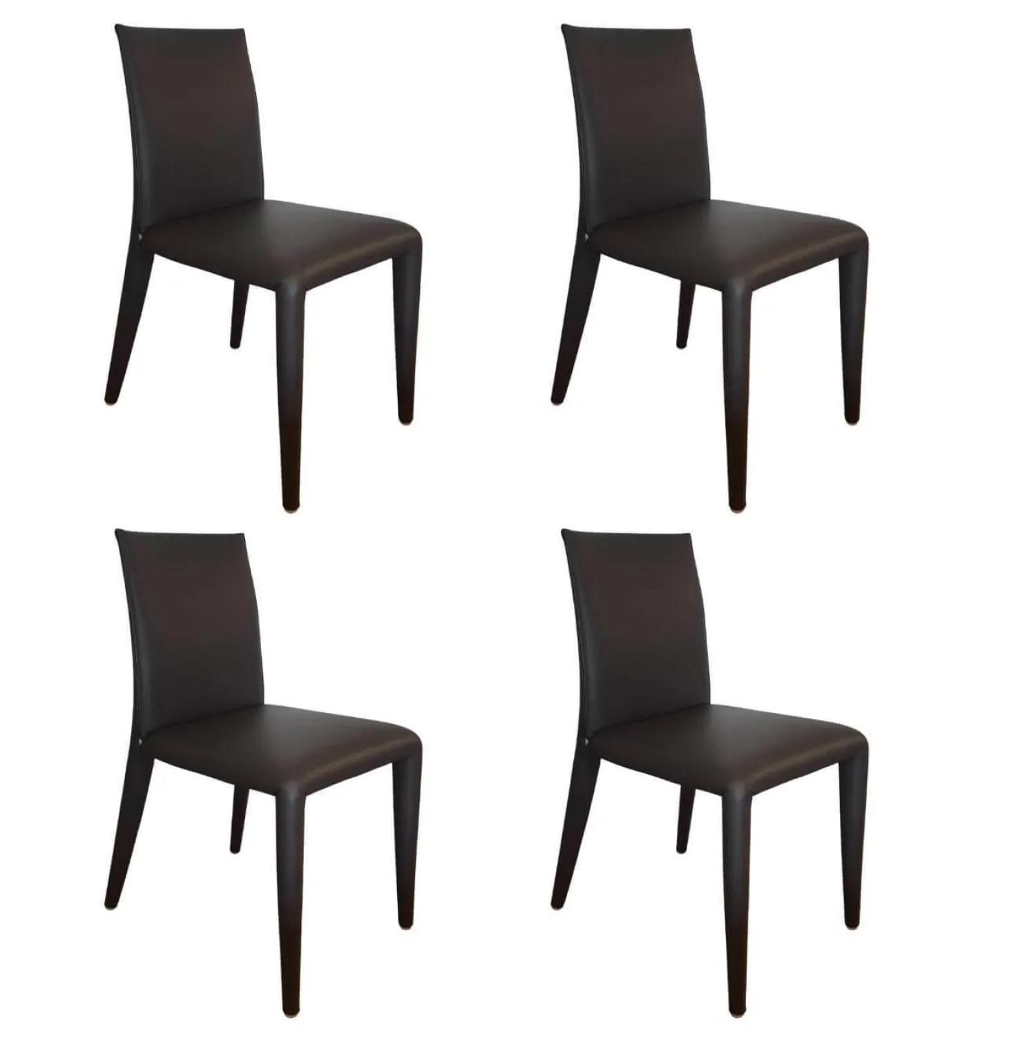 B&B Italia Stuhlsets|4-er Set Stuhl Vol au Vent Leder Gamma Grau