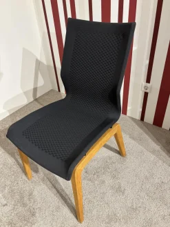 Wimmer Stuhlsets|3er Set Stuhl ZS90 Zweigl Stoff ST510 Tundra Schwarz Gestell Rustikal Asteiche Massivholz Geölt