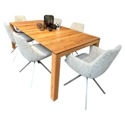 Contur Stuhlsets|6er Set Stuhlgruppe Pegara 13 Bezug Stoff Coco Und Shell 196 Grau Drehgestell Prisma Silber Mit Gleitern Schwarz