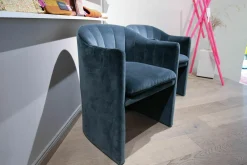 &tradition Stuhlsets|2er Set Stuhlsessel Loafer Stoff Velvet 10 Twilight Grau Gestell Schwarz