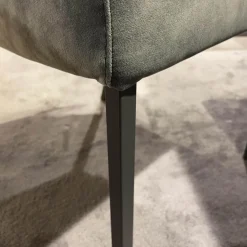 Musterring Stuhlsets|5er Set Stuhlwerk 2 Bezug Stoff Uni Adore Hunter Grau 4 Fuß Gestell Umbragrau