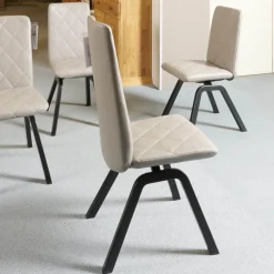 Stressless Stuhlsets|6-er Stuhlgruppe Mango Leder Paloma Silver Grey Gestell Schwarz 36 Buche Gebeizt Und Lackiert Mit Balance Adapt