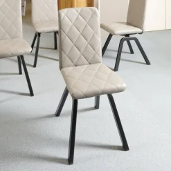 Stressless Stuhlsets|6-er Stuhlgruppe Mango Leder Paloma Silver Grey Gestell Schwarz 36 Buche Gebeizt Und Lackiert Mit Balance Adapt