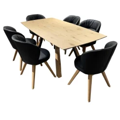 Hartmann Stuhlsets|6er Stuhlset Romy Bezug Leder 40 16 Gestell Kerneiche Natur Massiv Ohne Tisch