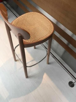 Thonet Barhocker & Barstühle|3er-Set 118 H Barstuhl Buche Hochglanz Lackiert Altrosa