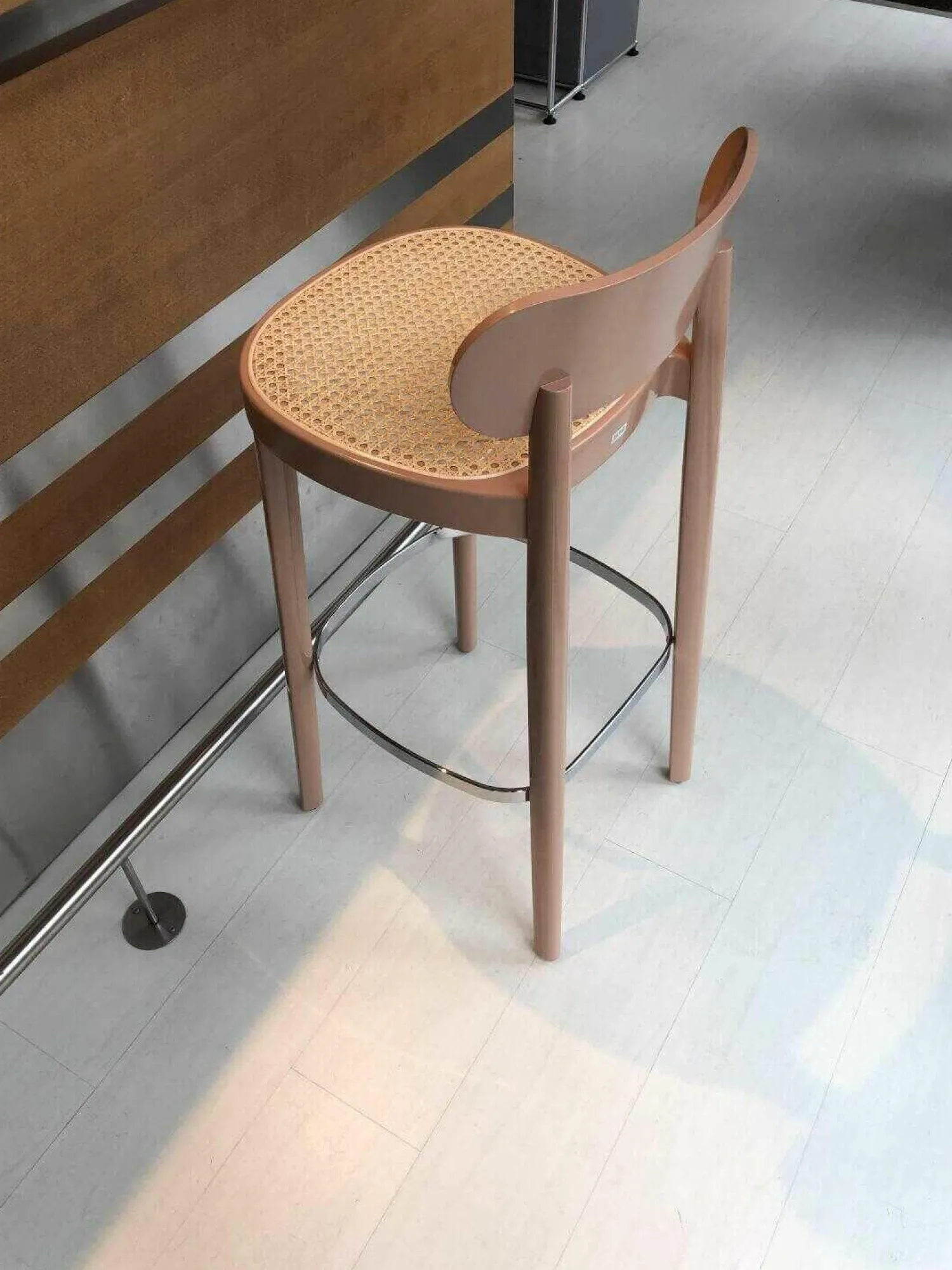 Thonet Barhocker & Barstühle|3er-Set 118 H Barstuhl Buche Hochglanz Lackiert Altrosa