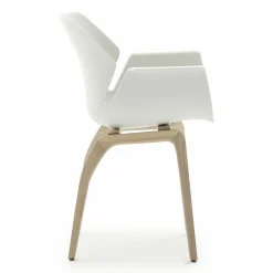 Raum.Freunde Stuhlsets|4er-Set Armelhnstuhl Tooon Kunststoff Weiß Gestell New Oak