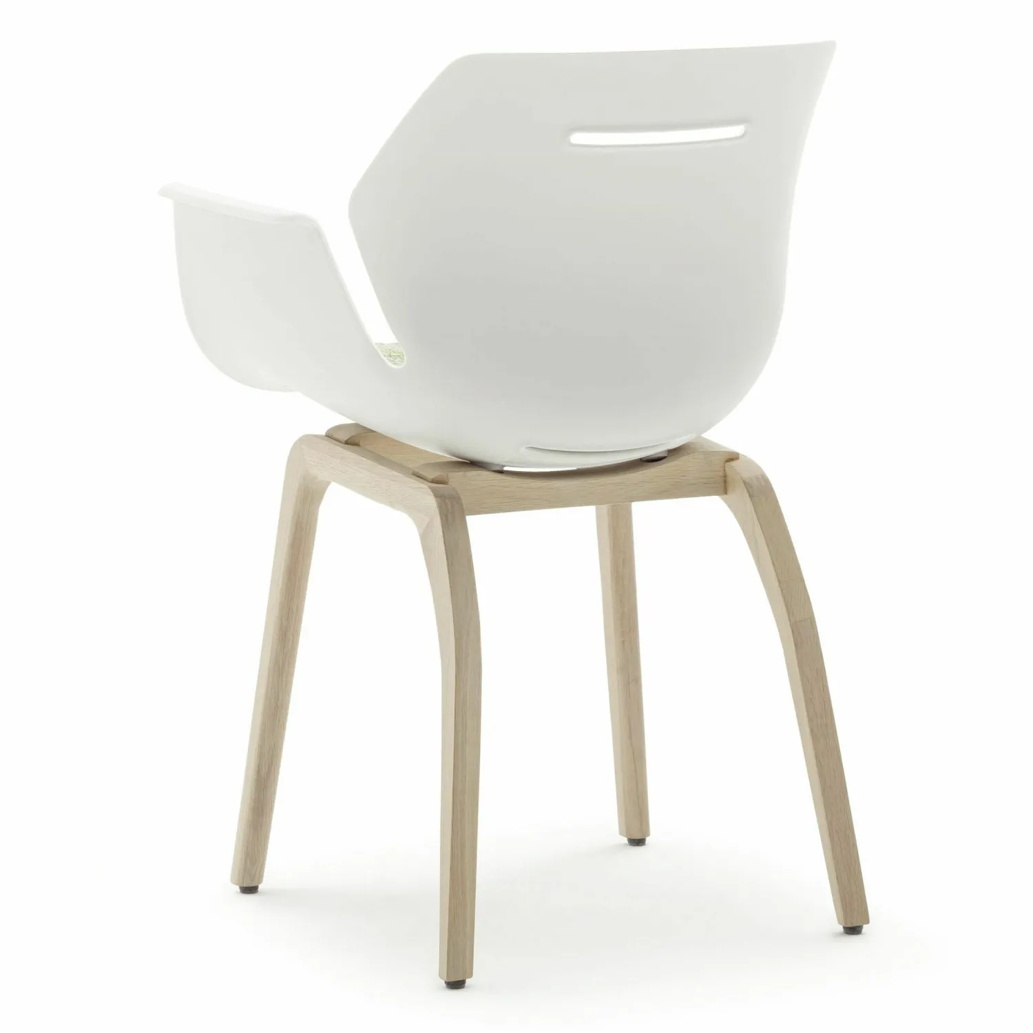 Raum.Freunde Stuhlsets|4er-Set Armelhnstuhl Tooon Kunststoff Weiß Gestell New Oak