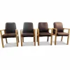 Dyrlund Stuhlsets|4er-Set Armlehnstühle Leder 508 Dark Brown Gestell Lackiert