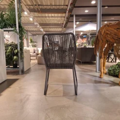 Sit Mobilia Gartenstühle|4er-Set Armlehnstuhl Allanis Bezug Stoff Copacabana White Grey 165 Grau Kufengestell Aluminium Anthrazit