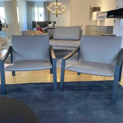 Molteni & C Stuhlsets|2er-Set Armlehnstuhl Allure APO 1 Leder Dunkelbeige